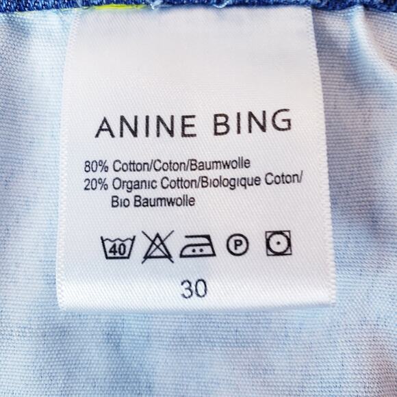 ANINE BING Sonya High Rise Straight Leg Jeans Raw Hem Women's Size 30 - Picture 11 of 16